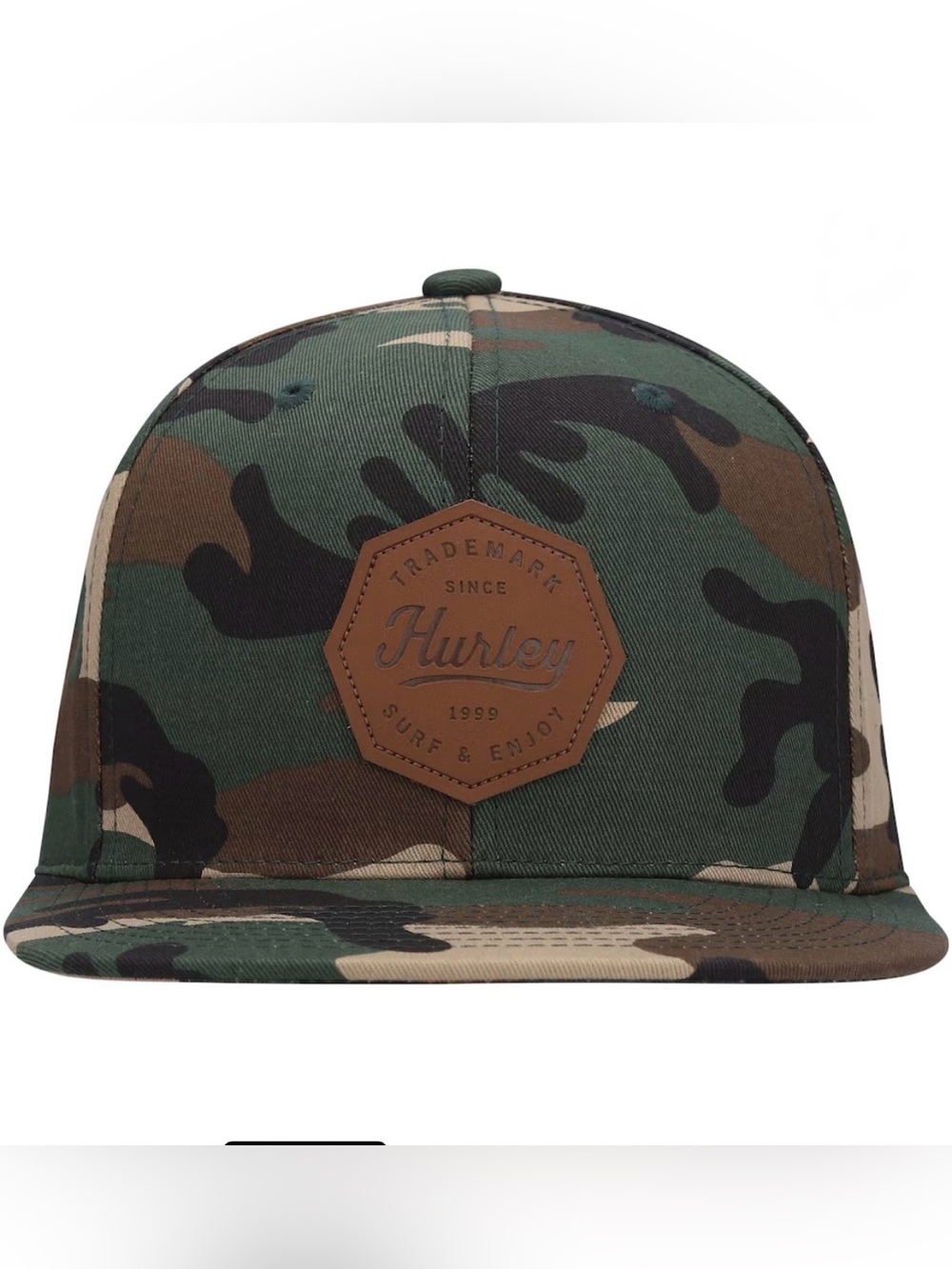 Hurley Camo Snapback Hat - Green/Brown/Black